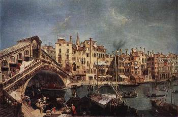 米歇爾 馬裡斯奇 The Rialto Bridge from the Riva del Vin